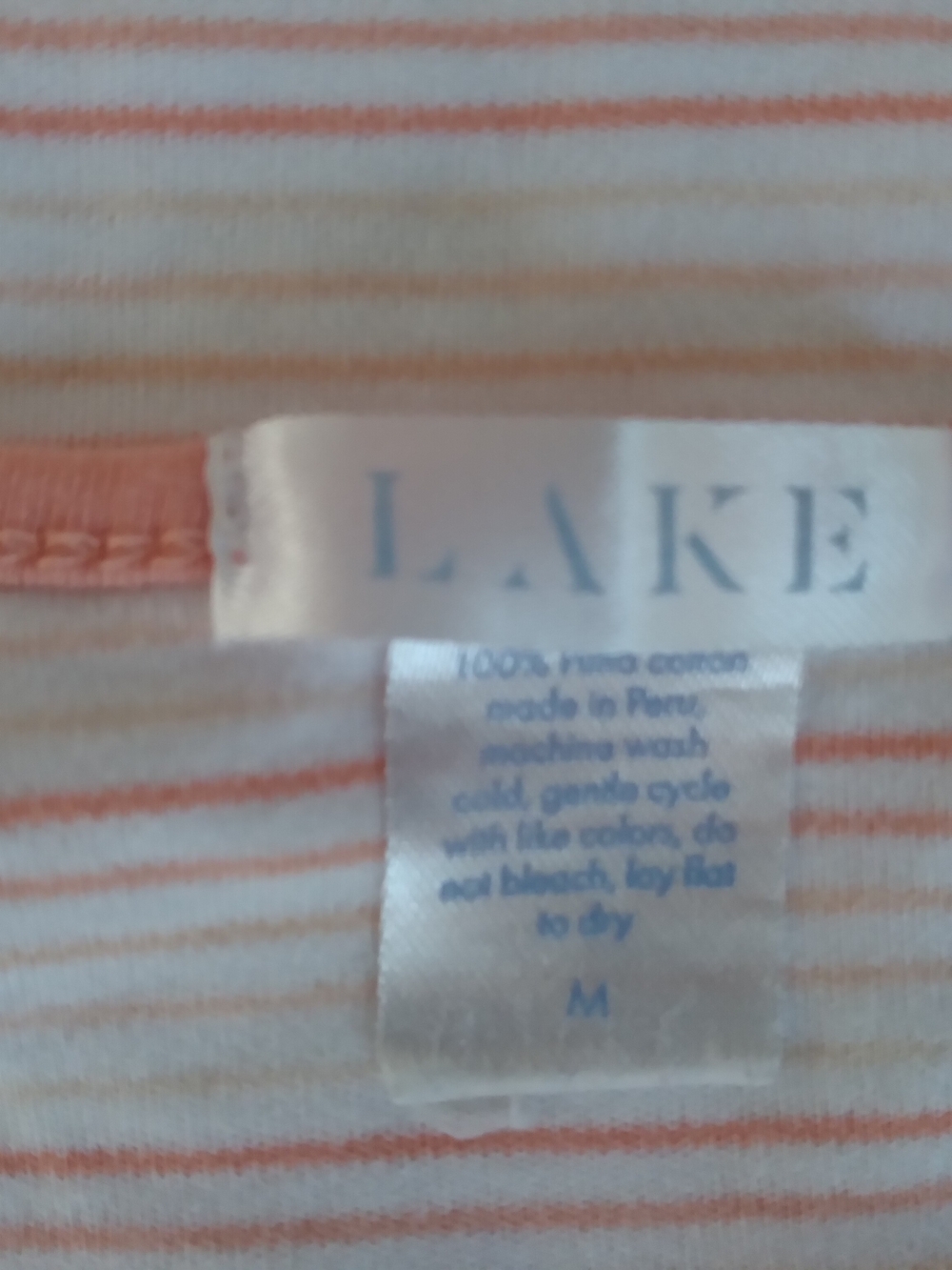 Lake Coral Stripe Tee Medium - Picture 2 of 6